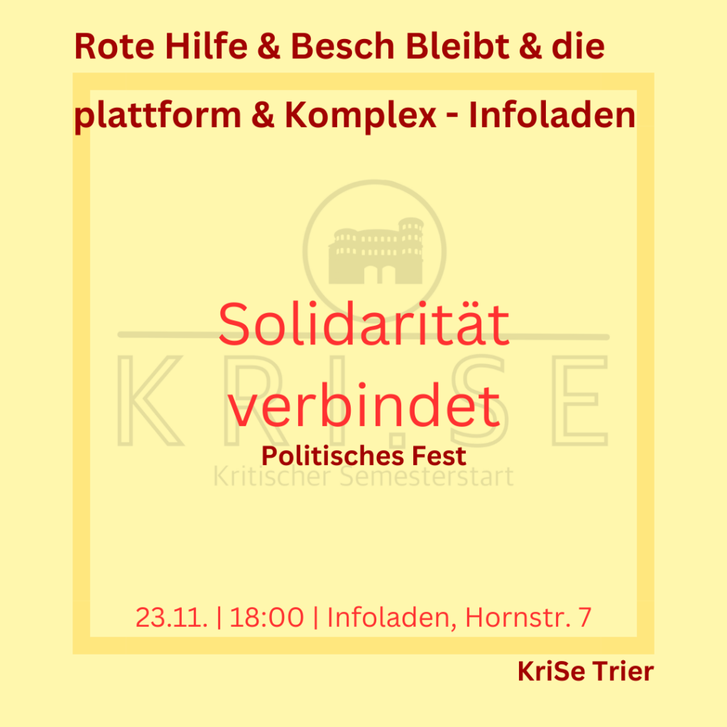 Solidarität verbindet - Politisches Fest 23.11.2024